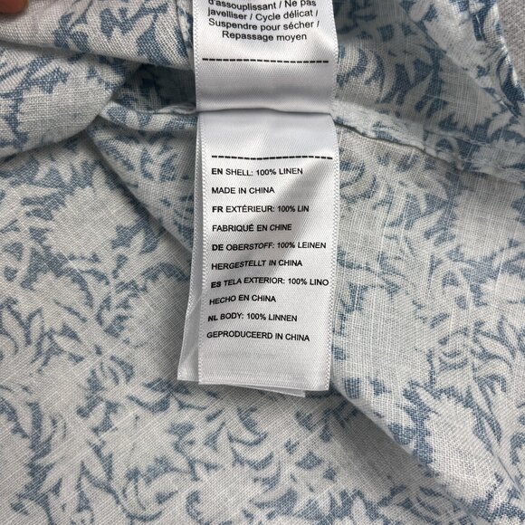 UNTUCKit Shirt Mens 3XL 100% Linen Blue Floral Short Sleeve Button-Up Tropic - Picture 6 of 9